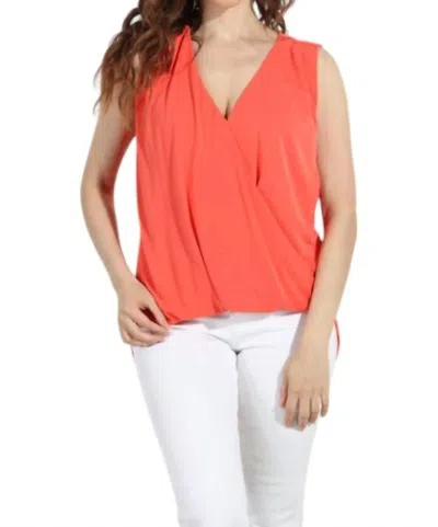 Veronica M Everyday Cupro Surplice Tank In Candy In Orange