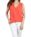 Veronica M Everyday Cupro Surplice Tank In Candy In Pink