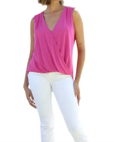 Veronica M Everyday Cupro Surplice Tank In Carmine In Pink