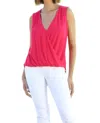 Veronica M Everyday Cupro Surplice Tank In Punch In Pink