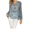Veronica M Flare Sleeve Blouse In Odelle In Multi