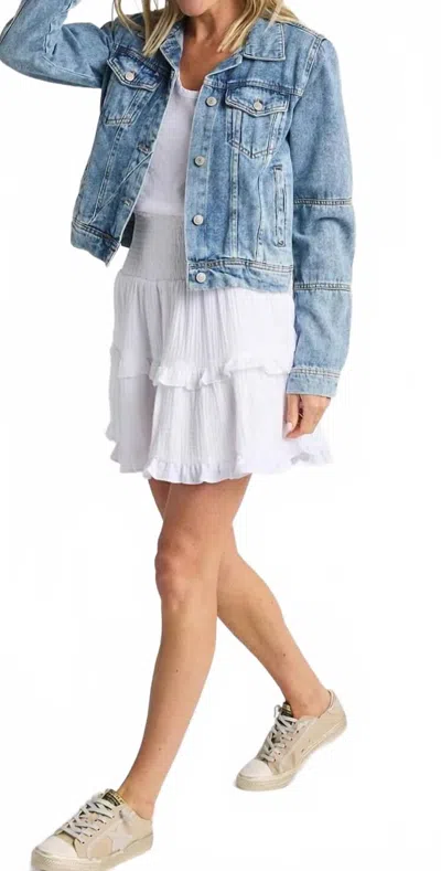 Veronica M Gauze Tiered Mini Skirt In White
