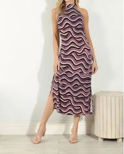 Veronica M Halter Midi Dress In Leanna In Multi