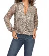 Veronica M Leopard Chiffon Top Blouse In Multi In Brown