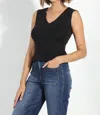 Veronica M Lined Jersey Tank In Black Rj In Multi