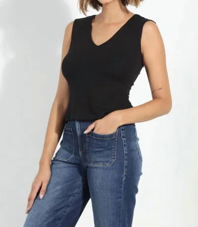 Veronica M Lined Jersey Tank In Black Rj In Multi