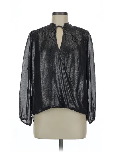 Pre-owned Veronica M Long Sleeve Blouse In Black