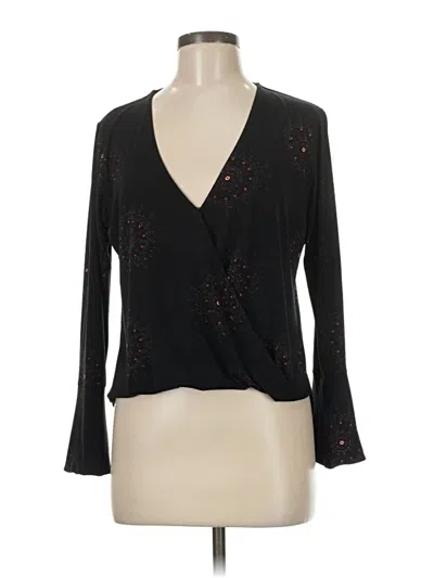 Pre-owned Veronica M Long Sleeve Blouse In Black