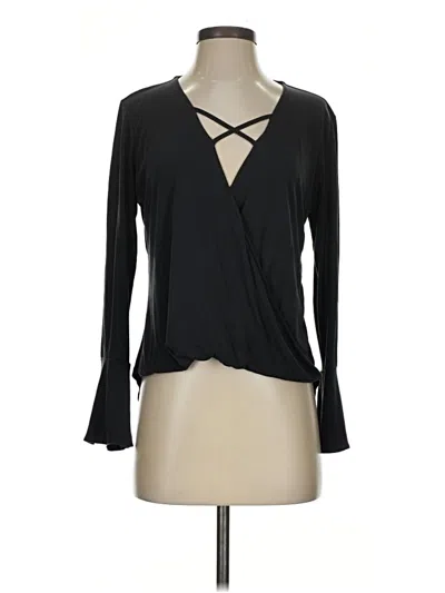 Pre-owned Veronica M Long Sleeve Blouse In Black