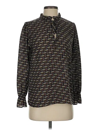 Pre-owned Veronica M Long Sleeve Blouse In Black