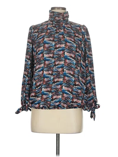 Pre-owned Veronica M Long Sleeve Blouse In Blue