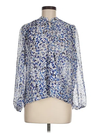Pre-owned Veronica M Long Sleeve Blouse In Blue
