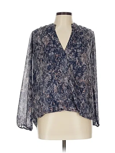 Pre-owned Veronica M Long Sleeve Blouse In Blue