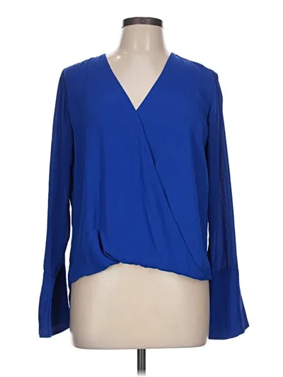 Pre-owned Veronica M Long Sleeve Blouse In Blue