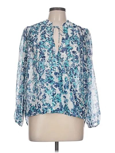 Pre-owned Veronica M Long Sleeve Blouse In Blue