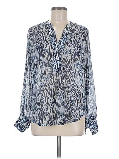 Pre-owned Veronica M Long Sleeve Blouse In Blue