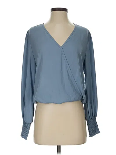 Pre-owned Veronica M Long Sleeve Blouse In Blue