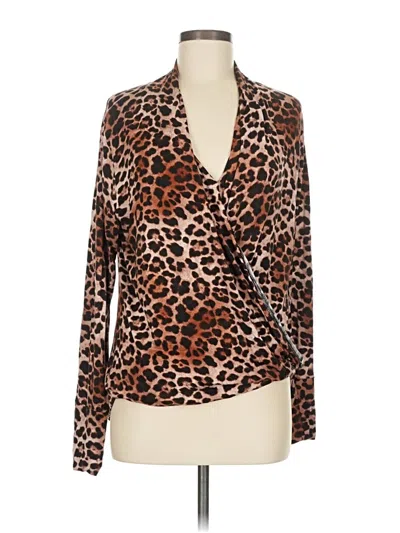 Pre-owned Veronica M Long Sleeve Blouse In Brown