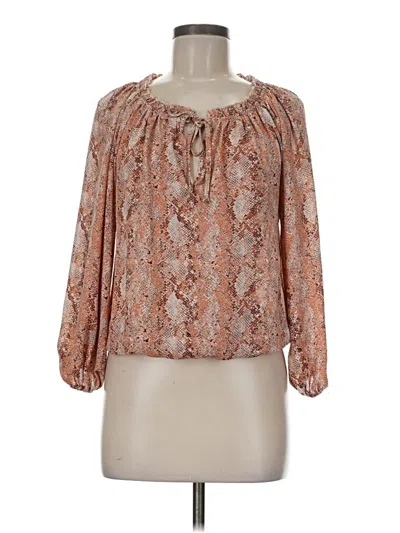 Pre-owned Veronica M Long Sleeve Blouse In Brown
