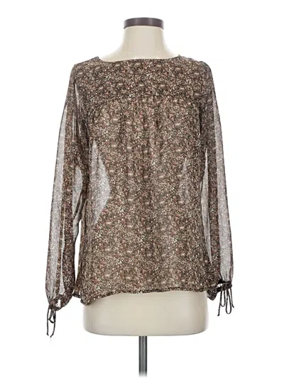 Pre-owned Veronica M Long Sleeve Blouse In Brown