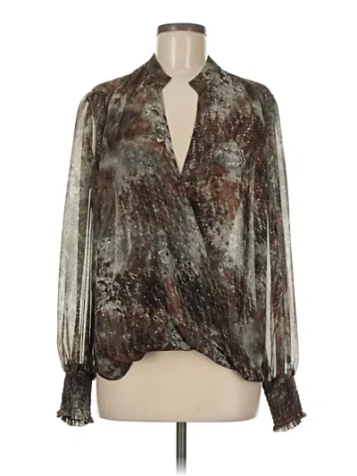 Pre-owned Veronica M Long Sleeve Blouse In Brown