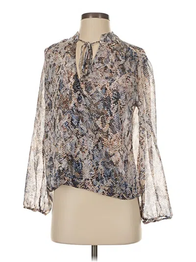 Pre-owned Veronica M Long Sleeve Blouse In Gray