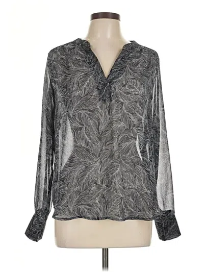 Pre-owned Veronica M Long Sleeve Blouse In Gray