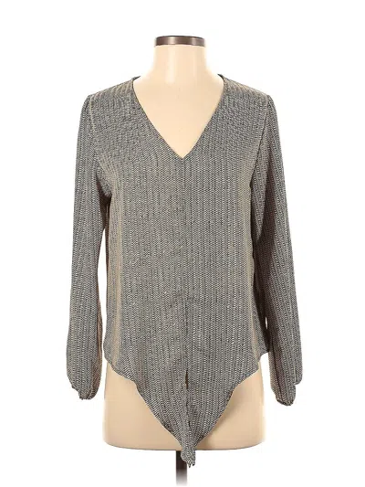 Pre-owned Veronica M Long Sleeve Blouse In Gray