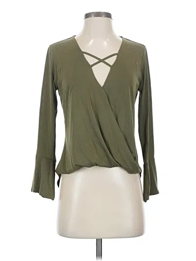 Pre-owned Veronica M Long Sleeve Blouse In Green