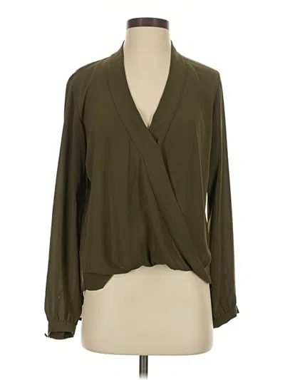 Pre-owned Veronica M Long Sleeve Blouse In Green
