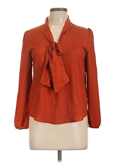 Pre-owned Veronica M Long Sleeve Blouse In Orange