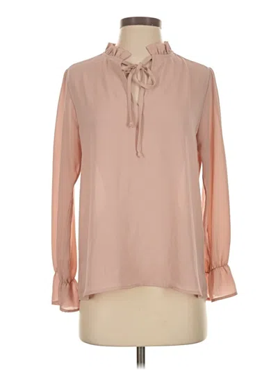 Pre-owned Veronica M Long Sleeve Blouse In Pink