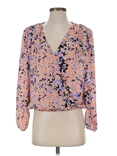 Pre-owned Veronica M Long Sleeve Blouse In Pink