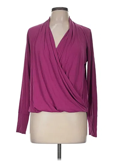 Pre-owned Veronica M Long Sleeve Blouse In Purple