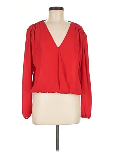 Pre-owned Veronica M Long Sleeve Blouse In Red