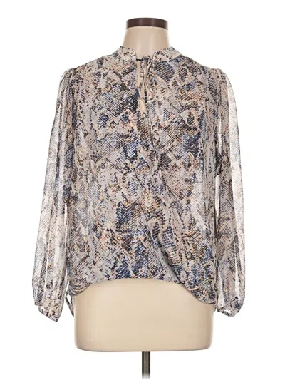 Veronica M Long Sleeve Blouse In Silver