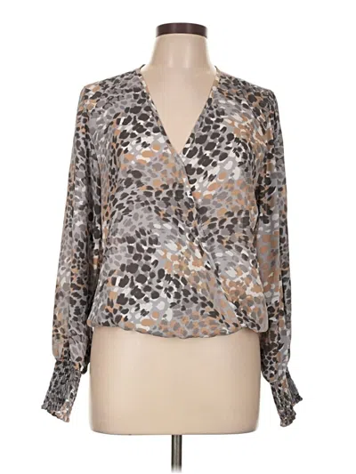 Veronica M Long Sleeve Blouse In Silver