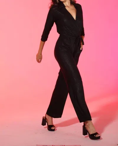 Veronica M Long Sleeve Pantsuit In Jada Foil In Multi