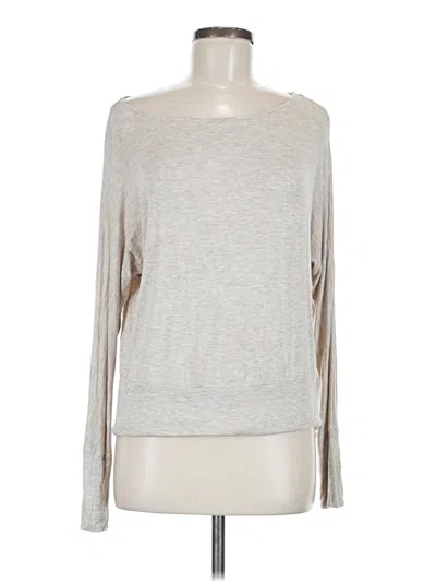 Pre-owned Veronica M Long Sleeve Top Gray Boatneck Tops