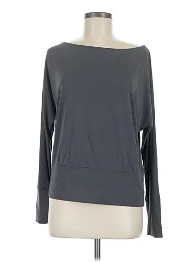 Pre-owned Veronica M Long Sleeve Top Gray Boatneck Tops