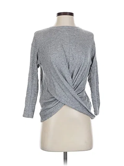 Pre-owned Veronica M Long Sleeve Top Gray Cowl Neck Tops