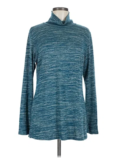 Pre-owned Veronica M Long Sleeve Turtleneck In Teal