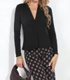 Veronica M Long Sleeve Vee Neck Top In Black