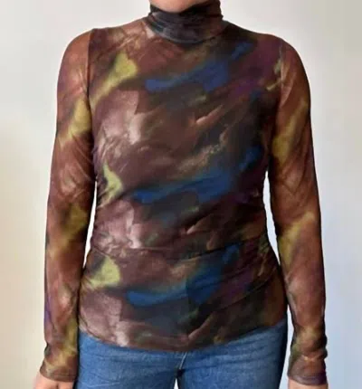 Veronica M Mesh Long Sleeve Top In Clara In Animal Print