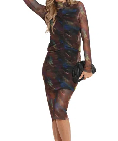 Veronica M Mesh Printed Dress In Clara In Multi