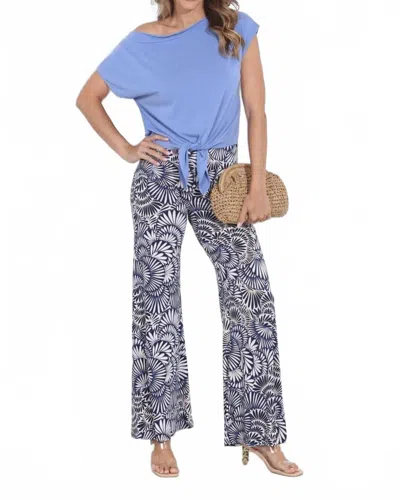 Veronica M Monte Stretch Wide Leg Pants In Navy In Blue