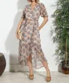 Veronica M Ruffle Wrap Dress In Serina In Multi