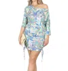 VERONICA M SHIRRED STRETCH TUNIC DRESS IN LEIGHTON