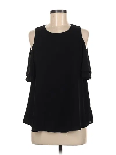 Pre-owned Veronica M Short Sleeve Blouse In Black