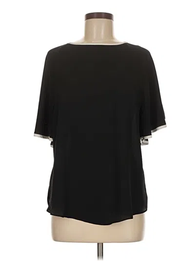 Pre-owned Veronica M Short Sleeve Blouse In Black